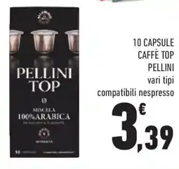 Conad Superstore 10 capsule caffè top PELLINI offerta