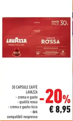Conad Superstore 30 capsule caffè LAVAZZA offerta