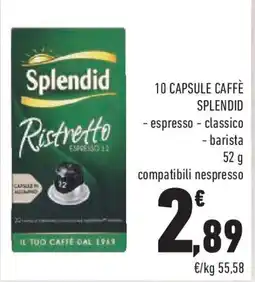 Conad Superstore 10 capsule caffè SPLENDID offerta