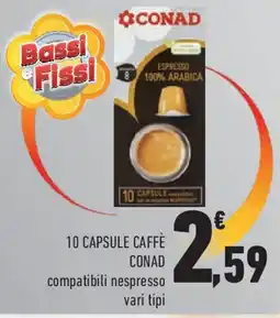 Conad Superstore 10 capsule caffè CONAD offerta