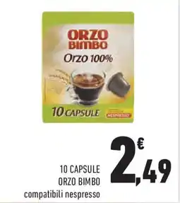 Conad Superstore 10 capsule ORZO BIMBO offerta