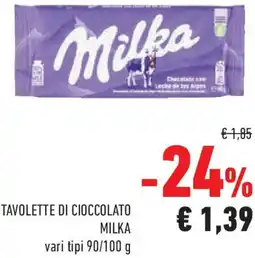 Conad Superstore Tavolette di cioccolato MILKA offerta