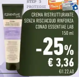 Conad Superstore Crema ristrutturante senza risciacquo rinforza conad essentiae lab offerta