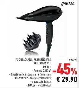 Conad Superstore ASCIUGACAPELLI PROFESSIONALE BELLISSIMA P11 IMETEC offerta
