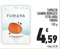 Conad Superstore Carpaccio salmone norvegese fetta lunga FUMARA offerta