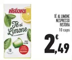 Conad Superstore Tè al limone nespresso RISTORA offerta