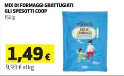 Coop Mix di formaggi grattugiati gli spesotti coop offerta