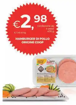 Coop Hamburger di pollo origine COOP offerta