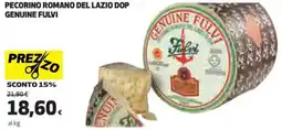Coop Pecorino romano del lazio DOP GENUINE FULVI offerta