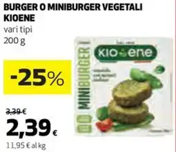 Coop Burger o miniburger vegetali KIOENE offerta