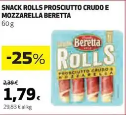 Coop Snack rolls prosciutto crudo e mozzarella BERETTA offerta