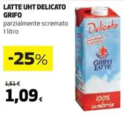 Coop Latte uht delicato GRIFO parzialmente scremato offerta