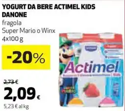 Coop Yogurt da bere actimel kids DANONE fragola Super Mario o Winx offerta