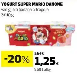 Coop Yogurt super mario DANONE vaniglia o banana o fragola offerta