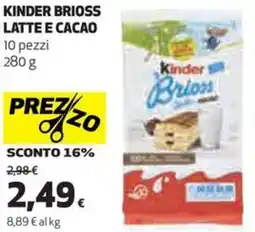 Coop KINDER brioss latte e cacao 10 pezzi offerta