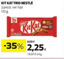 Coop KIT KAT trio nestlé 3 pezzi, vari tipi offerta