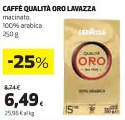 Coop Caffè qualità oro LAVAZZA macinato, 100% arabica offerta