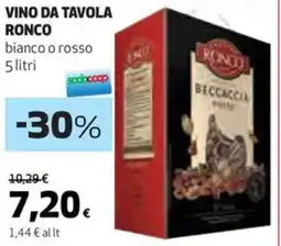 Coop Vino da tavola RONCO bianco o rosso offerta