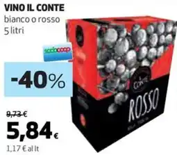 Coop Vino IL CONTE bianco o rosso offerta