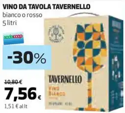 Coop Vino da tavola TAVERNELLO bianco o rosso offerta