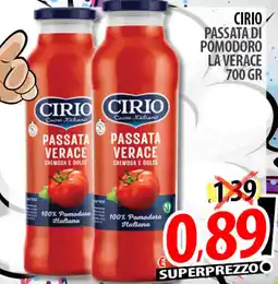 Il Genio Supermercato Cirio passata di pomodoro la verace offerta