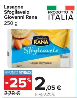 Carrefour Lasagne Sfogliavelo Giovanni Rana offerta