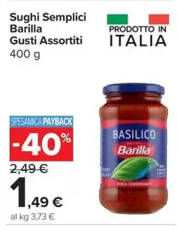 Carrefour Sughi Semplici Barilla Gusti Assortiti offerta