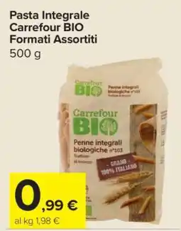 Carrefour Pasta Integrale Carrefour BIO Formati Assortiti offerta