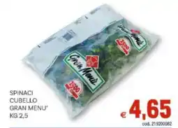 Vivo Supermercati Spinaci cubello gran menu' offerta