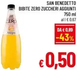 A&O San benedetto bibite zero zuccheri aggiunti offerta