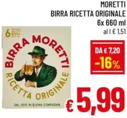 A&O Moretti birra ricetta originale offerta