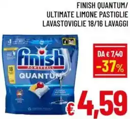 A&O Finish quantum/ultimate limone pastiglie lavastoviglie 18/16 lavaggi offerta