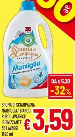 A&O Spuma di sciampagna marsiglia/bianco puro lavatrice igienizzante 36 lavaggi offerta