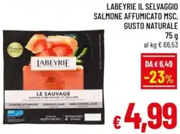 A&O Labeyrie il selvaggio salmone affumicato msc, gusto naturale offerta