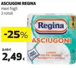 Coop ASCIUGONI REGINA maxi fogli 2 rotoli offerta