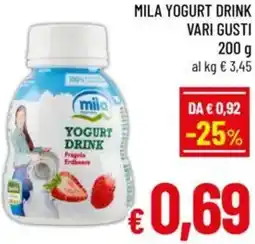 A&O Mila yogurt drink vari gusti offerta