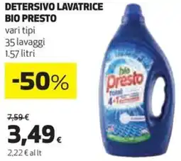 Coop Detersivo lavatrice BIO PRESTO vari tipi 35 lavaggi offerta