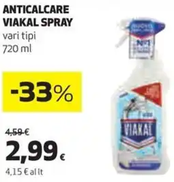 Coop Anticalcare VIAKAL spray vari tipi offerta