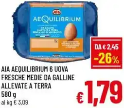 A&O Aia aequilibrium 6 uova fresche medie da galline allevate a terra offerta