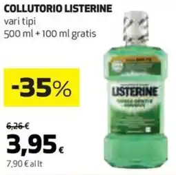 Coop Collutorio LISTERINE vari tipi gratis offerta
