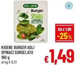 A&O Kioene burger agli spinaci surgelato offerta