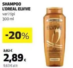 Coop Shampoo l'oreal ELVIVE vari tipi offerta