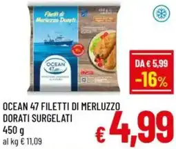 A&O Ocean 47 filetti di merluzzo dorati surgelati offerta