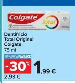 Carrefour Dentifricio Total Original Colgate offerta
