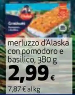 Coop merluzzo d'Alaska con pomodoro e basilico offerta