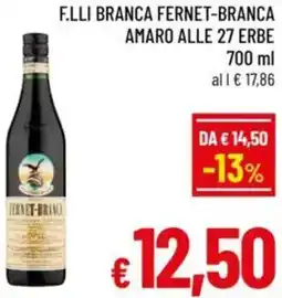 A&O F.lli branca fernet-branca amaro alle 27 erbe offerta