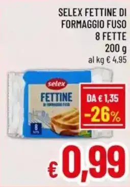A&O Selex fettine di formaggio fuso 8 fette offerta
