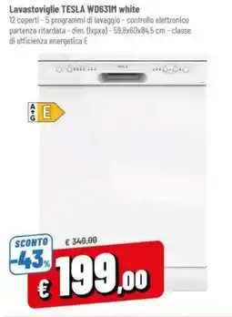 A&O Lavastoviglie TESLA WD631M white offerta