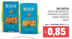Eté De cecco pasta di semola formati classici varie trafile offerta