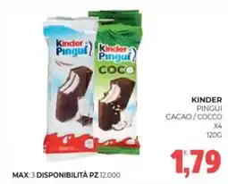 Eté Kinder pingui cacao/cocco X4 offerta